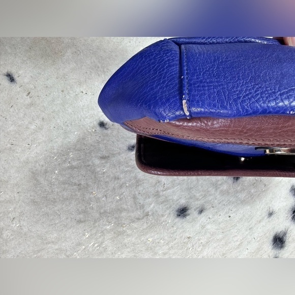 B.O.C Born Concept Women's Blue and Brown Leather Y2K Crossbody Satchel Purse - Picture 7 of 15